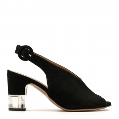 Czarne sandały peep toe 114A