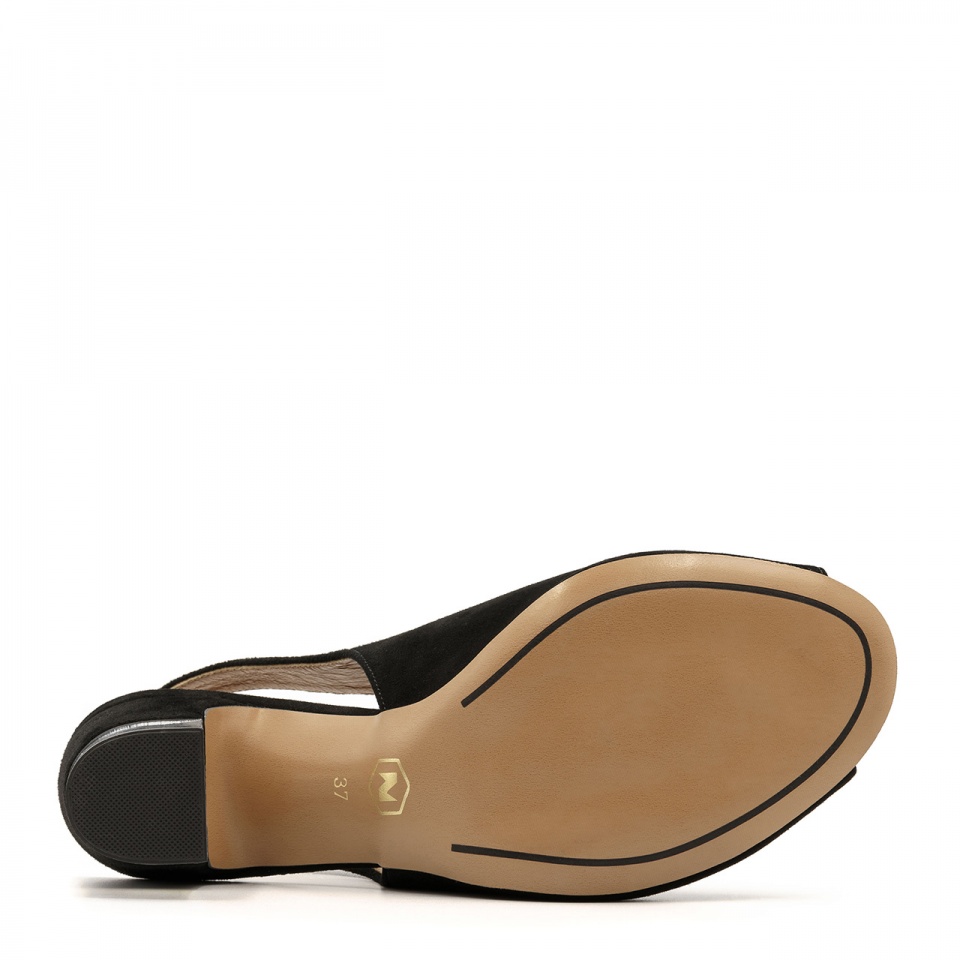 Czarne sandały peep toe 114A